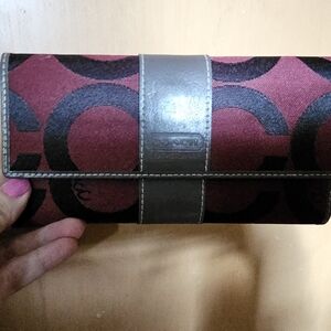 Coach Red and Black Wallet